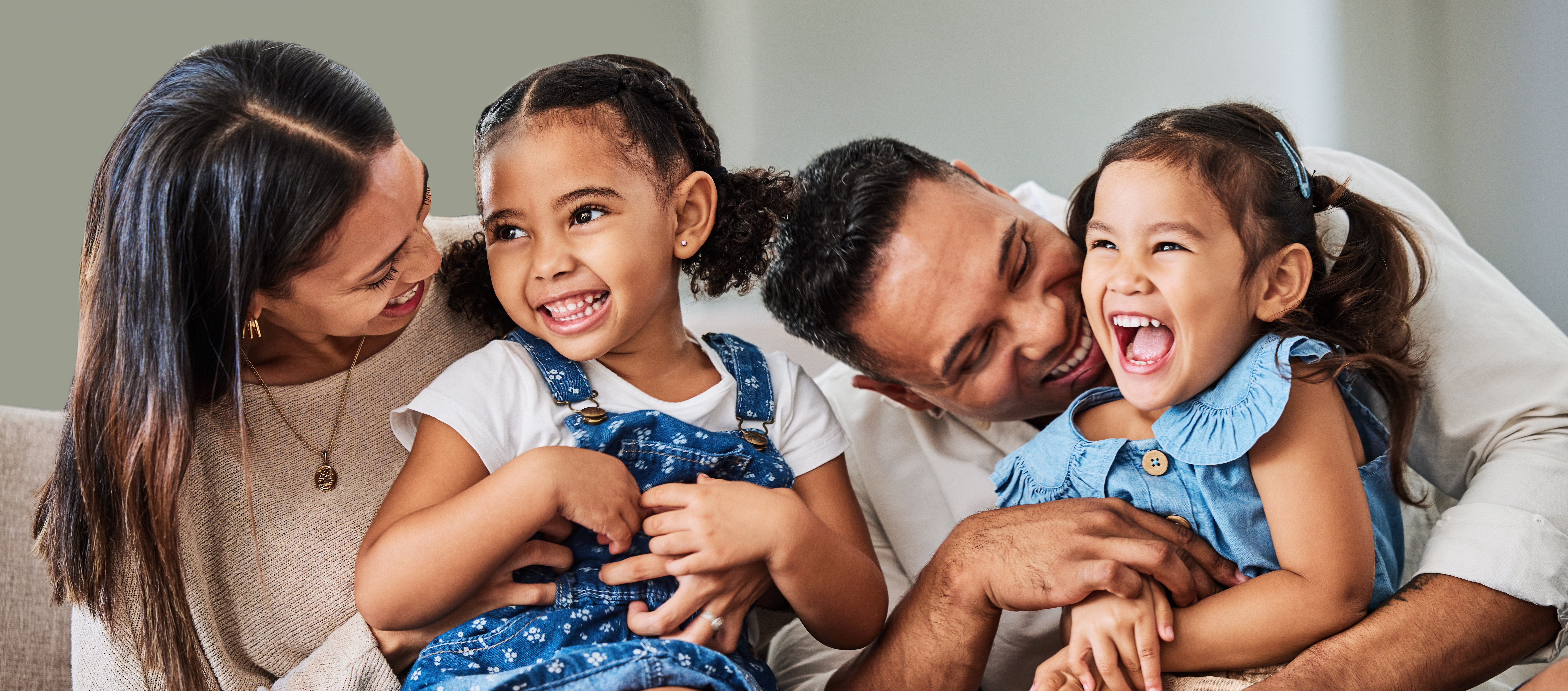 Children and Parents laughing