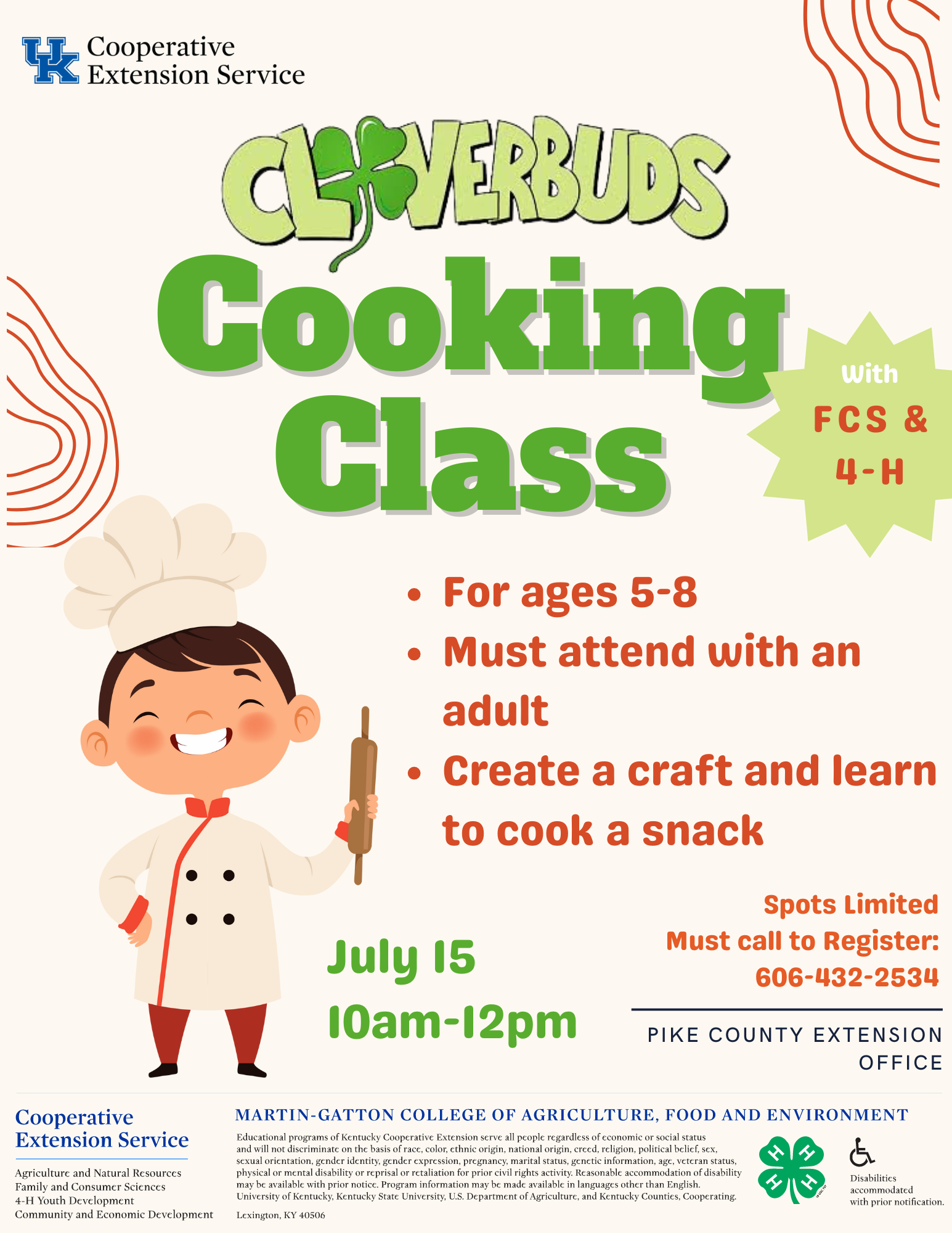 Cloverbuds Cooking Class